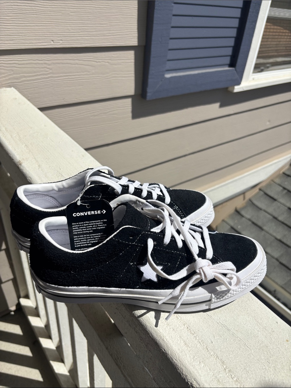Converse Black and White One Star Low Top Sneakers